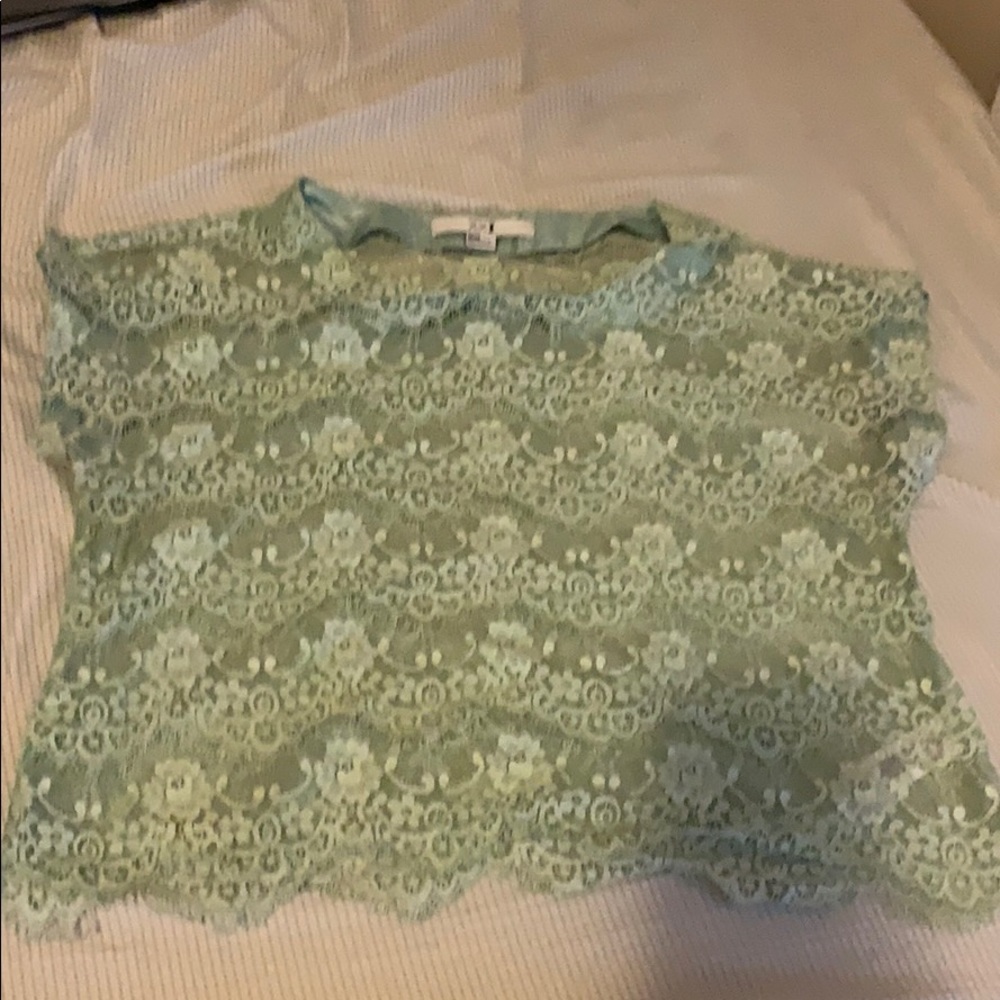 Mint lace top